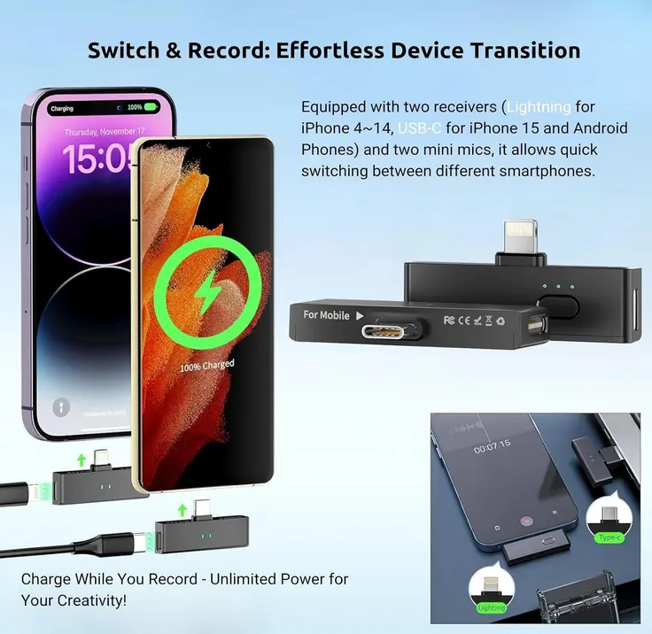 Screenshot 2025-07-25 at 11-58-42 Amazon.com Allreli Micrófonos Lavalier inalámbricos - USB-C y Lightning para iPhone ideal para grabación de video vlogging YouTube y TikTok - M5 Pro Instrumentos Musicales.webp