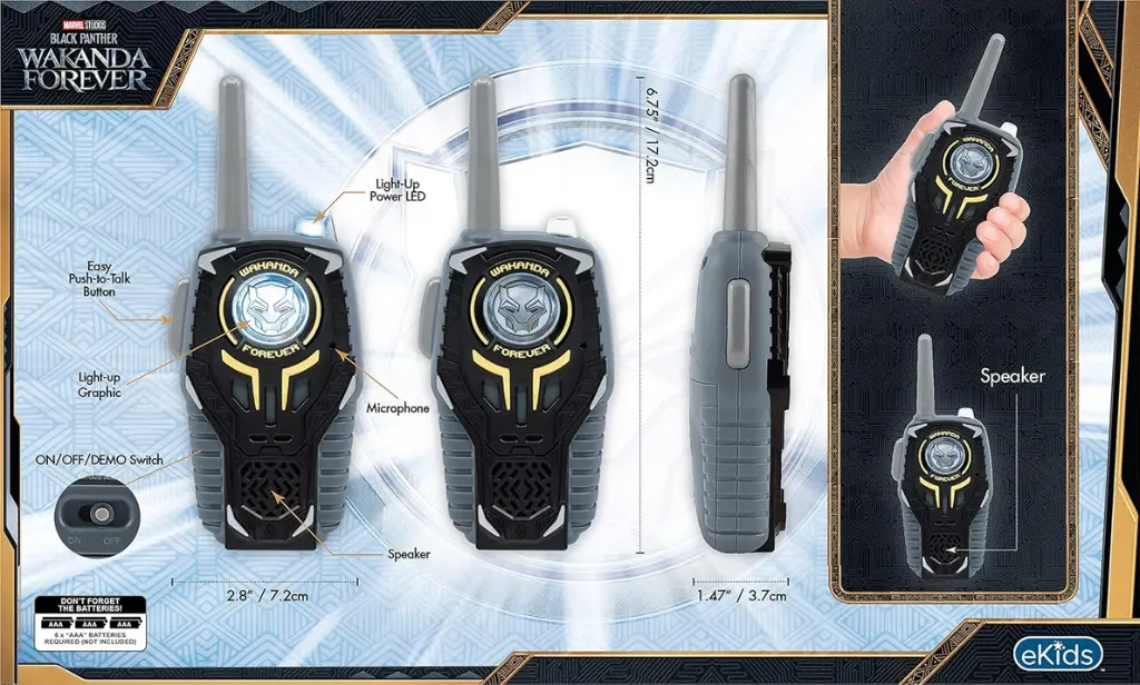 Screenshot 2025-09-23 at 18-40-41 Amazon.com ekids Black Panther Wakanda Forever Toy Walkie Talkies para niños juguetes libres de estática para interiores y exteriores para niños de 3 años en adelante Juguetes y Juegos.webp