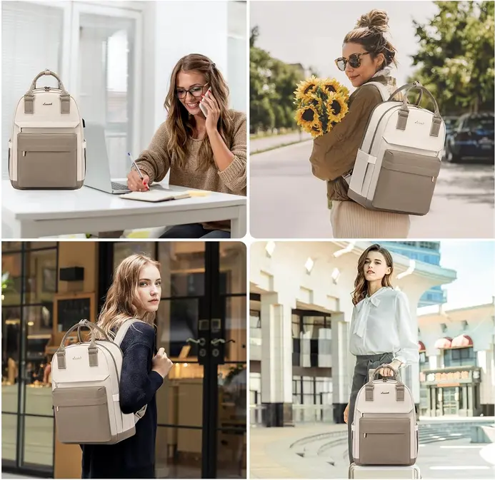 Screenshot 2025-09-23 at 20-23-32 Amazon.com LOVEVOOK Mochila para laptop para mujer bonita mochila para laptop con puerto USB mochila de viaje impermeable Caqui - Beige Mochila para laptop Electrónica.webp