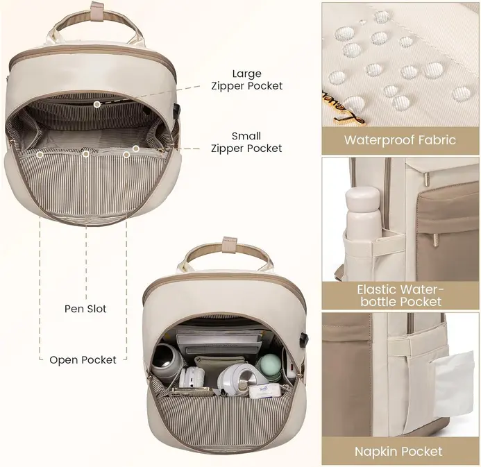 Screenshot 2025-09-23 at 20-23-28 Amazon.com LOVEVOOK Mochila para laptop para mujer bonita mochila para laptop con puerto USB mochila de viaje impermeable Caqui - Beige Mochila para laptop Electrónica.webp