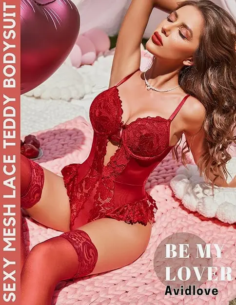 Screenshot 2025-10-23 at 10-17-48 Amazon.com Avidlove Body de encaje para mujer lencería sexy con liga conjunto de lencería de peluche Borgoña Ropa Zapatos y Joyería.webp
